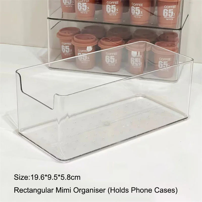 Clear Plastic Desktop Storage Box Organizer | 20×9.5×5.8cm Desktop Storage Box QXL