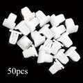 White Square Auto Trim Panel Clips | Bumper Retainer Fasteners Auto Panel Fastener Clips QXL 50pcs