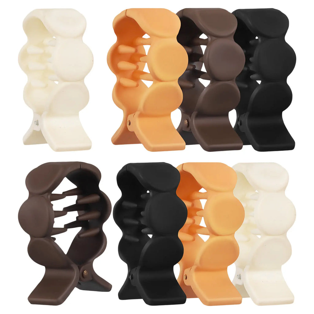 8-Pack Small Resin Hair Claw Clips | Ponytail Holders Hair Claw Clips QXL Default Title