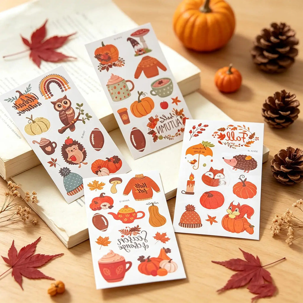 Thanksgiving Temporary Tattoos – 10-Sheet Autumn Harvest Set Temporary Tattoo Set QXL