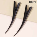 5/10-Pack Long Metal Duckbill Hair Clips | Salon Styling Clamps Hair Styling Clips QXL 10Pcs Black