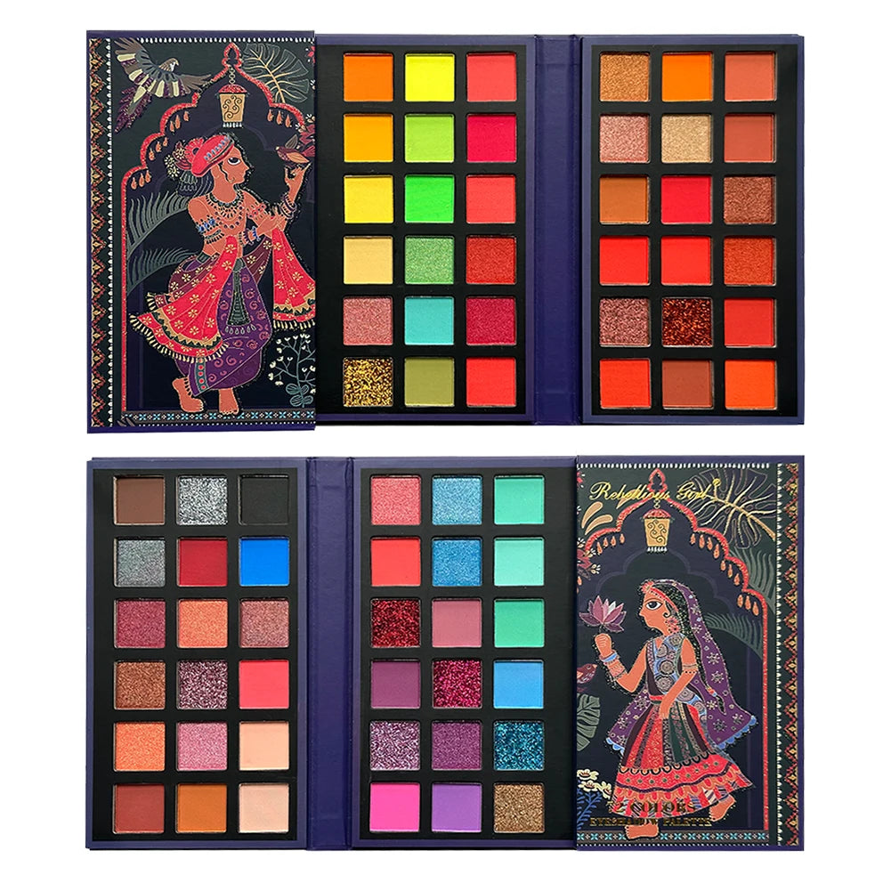 72-Color Rainbow Eyeshadow Palette | Matte, Shimmer & Glitter Eyeshadow Palette QXL