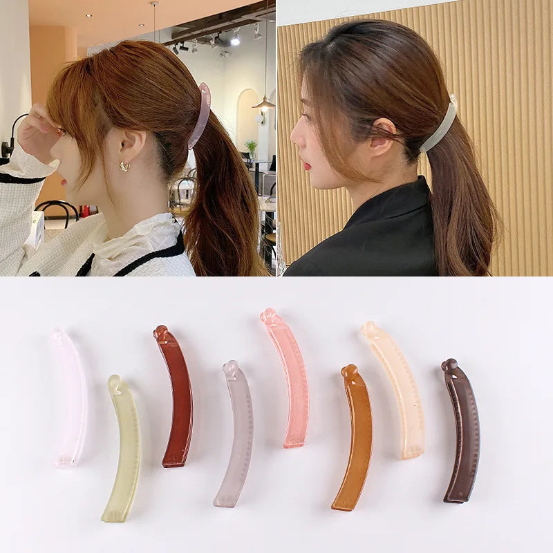 Frosted Banana Clip – Clear Ponytail Hair Claw Barrette Banana Hair Clip QXL