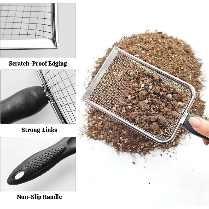 Garden Sand & Compost Sieve with Handle | One-Handed Garden Sieve QXL