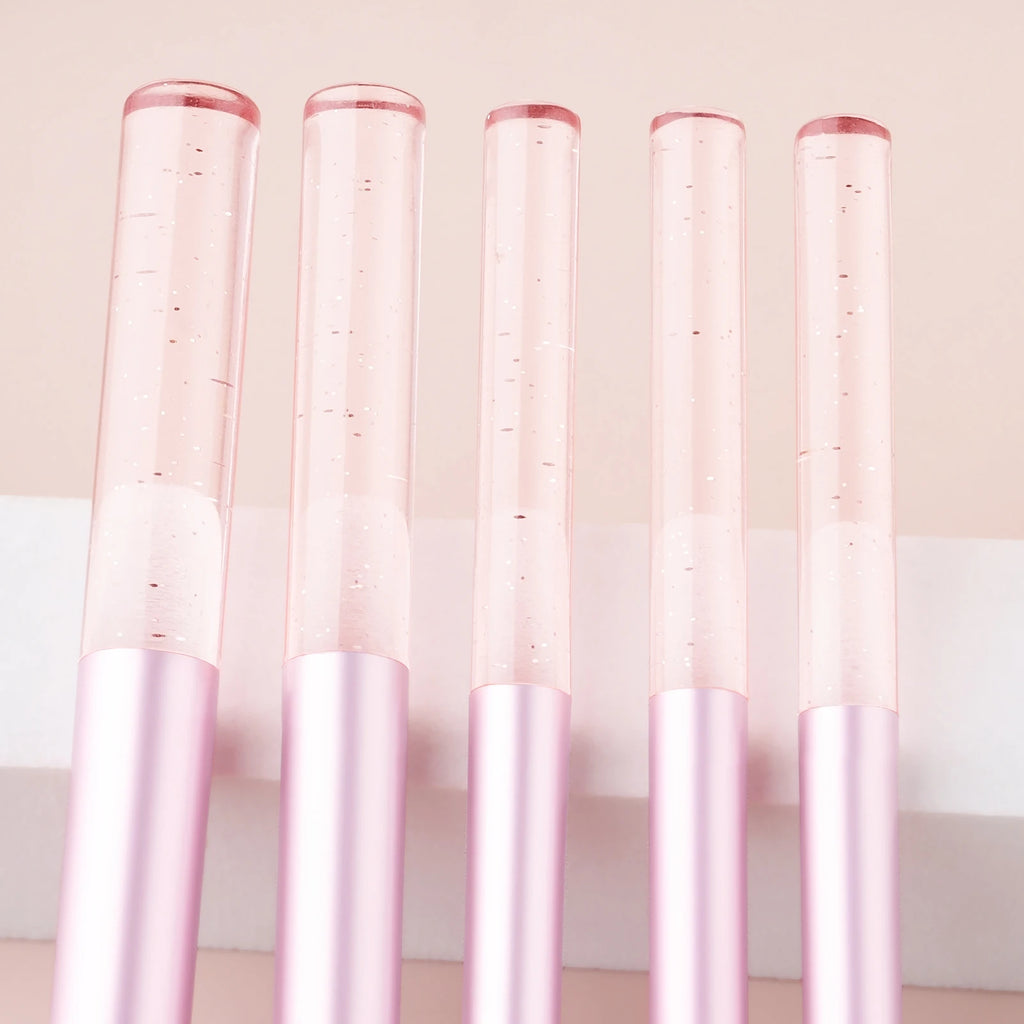 5-Pc Glitter Makeup Brush Set | Blush Eyeshadow Brow Brushes Makeup Brush Set QXL