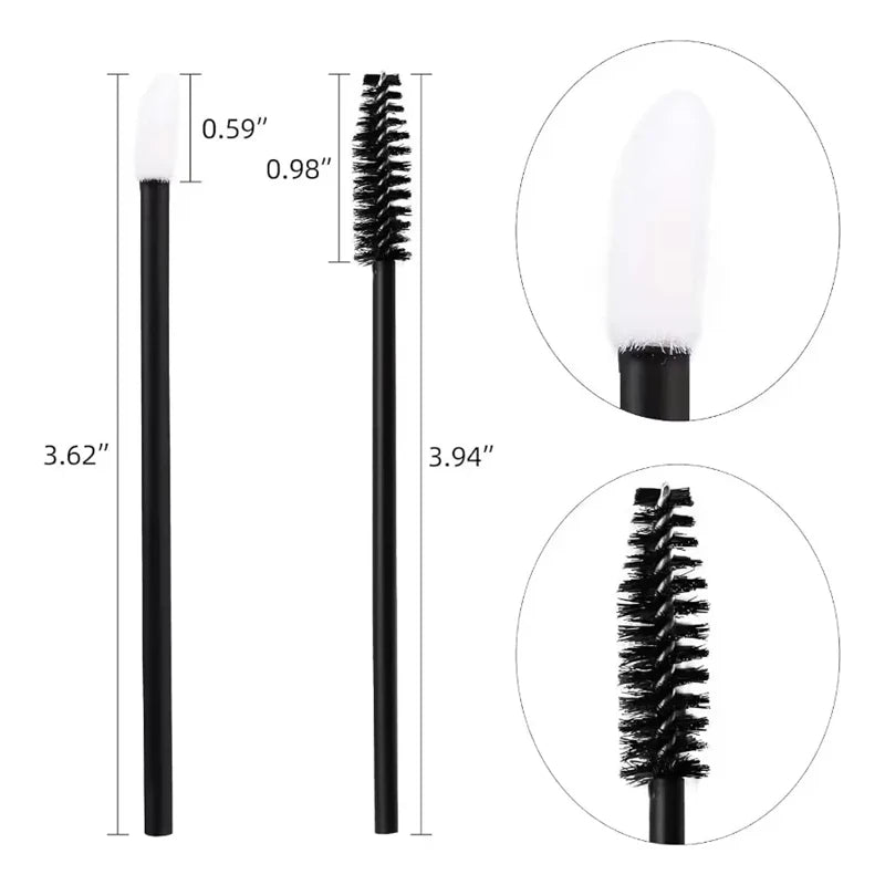 Disposable Mascara Wands & Spoolie Eyebrow Brushes 50/1000pc Disposable Spoolie Brushes QXL