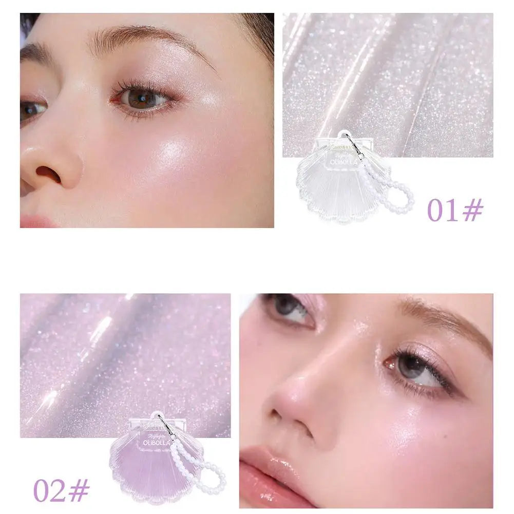 Seashell Cream Highlighter | Pearlescent Shimmer Face & Body Cream Highlighter QXL