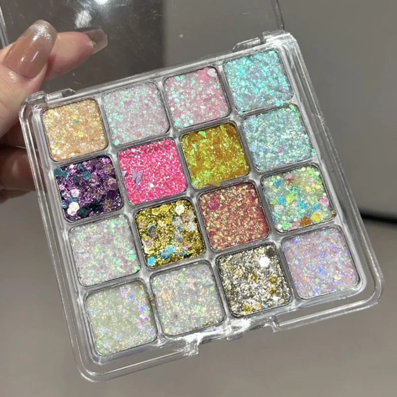 16-Color Eyeshadow Palette | Pearl, Matte & Glitter Shimmer Eyeshadow Palette QXL 16-color eyeshadow