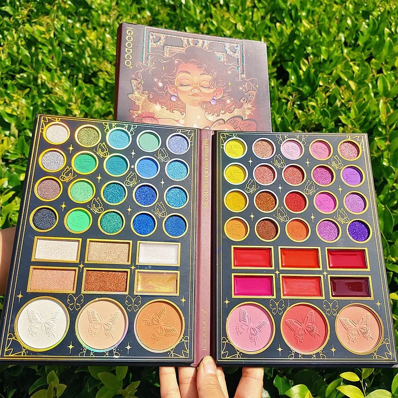 58-Color Eyeshadow Palette – Matte Shimmer Metallic Glitter Eyeshadow Palette QXL