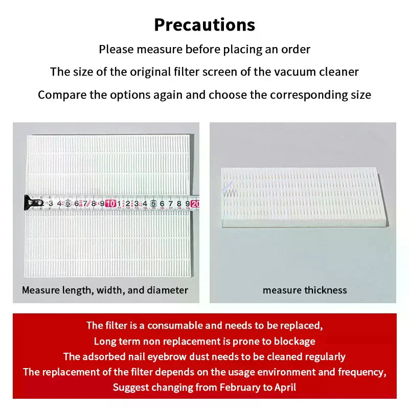 Nail Dust Collector Replacement Filter | Vacuum Cleaner Screen Nail Dust Filter QXL
