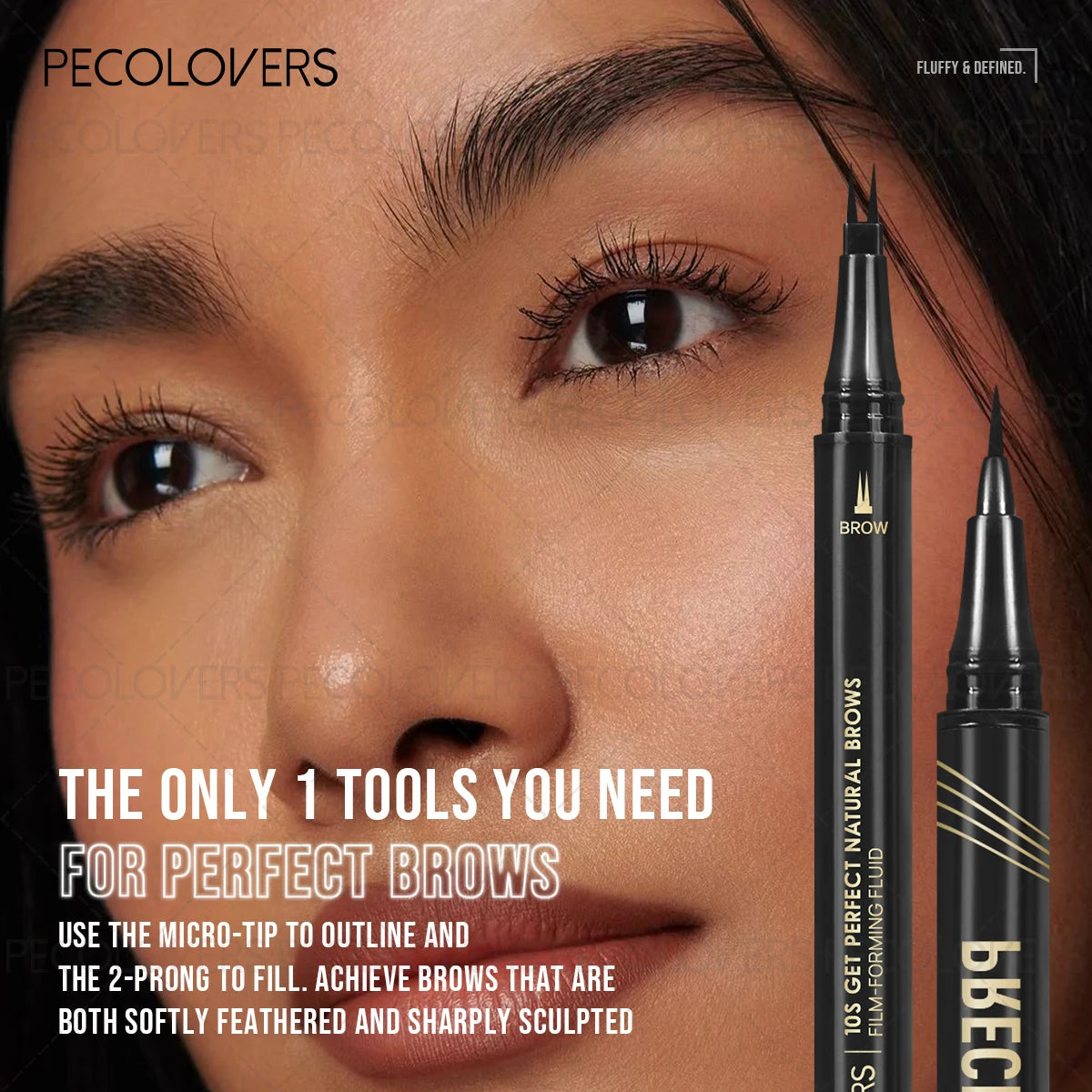 PECOLOVERS Two-Pronged Eyebrow Pencil | Brow Filling Pen Eyebrow Pencil QXL