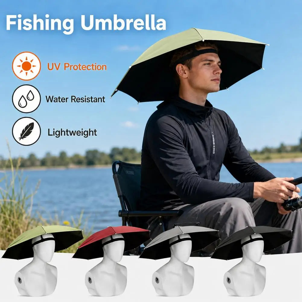 Foldable Hands-Free Umbrella Hat | Sun & Rain Outdoor Cap Umbrella Hat QXL