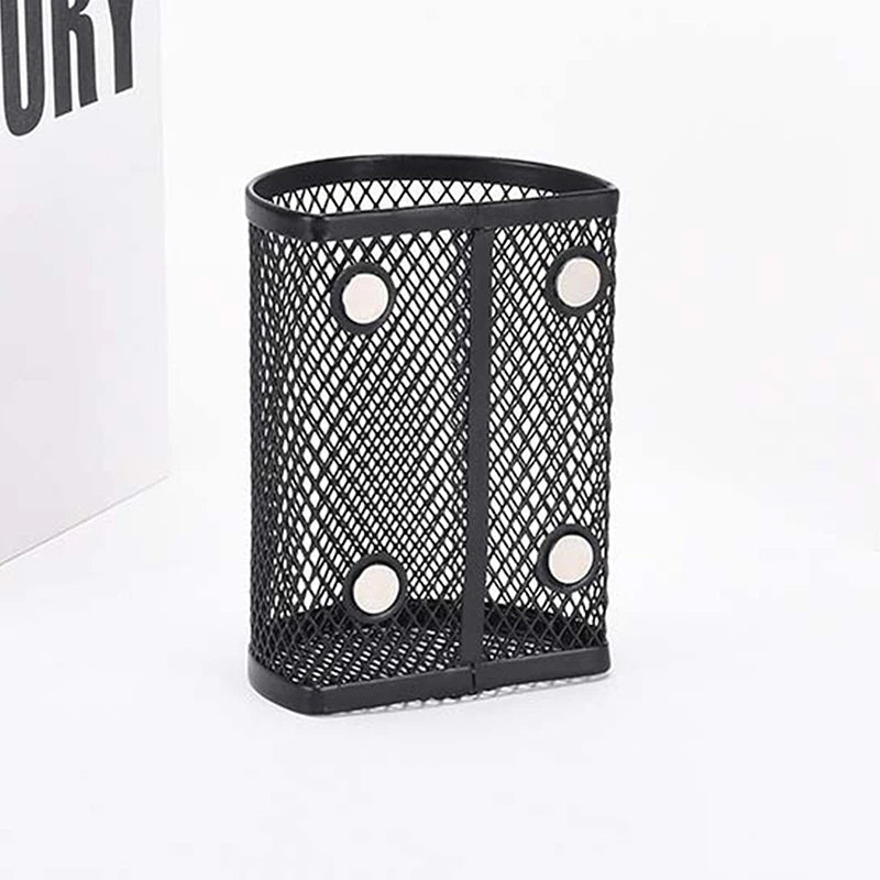 Magnetic Pencil Holder Metal Mesh Basket Desktop Organizer Magnetic Desk Organizer QXL