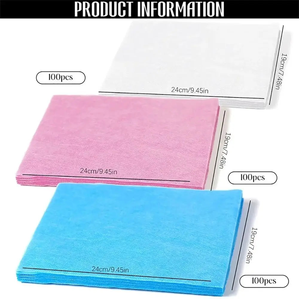100-Pack Nail Dust Collector Filter Pads | Non-Woven Pink Blue White Nail Vacuum Filter Pads QXL