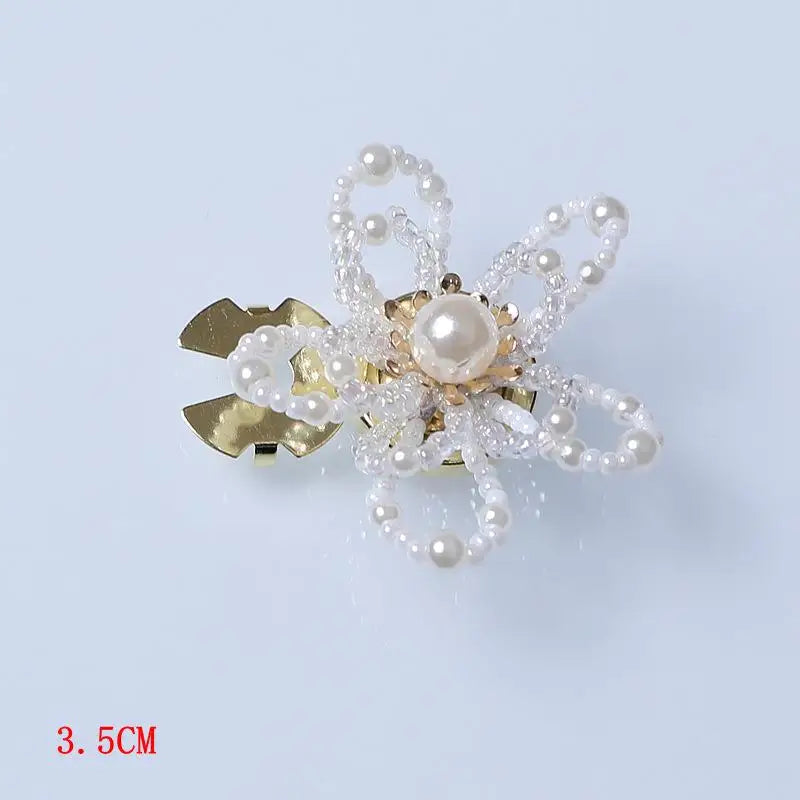 Pearl Rhinestone Button Covers | DIY Alloy Shirt Accessories Button Covers QXL A4