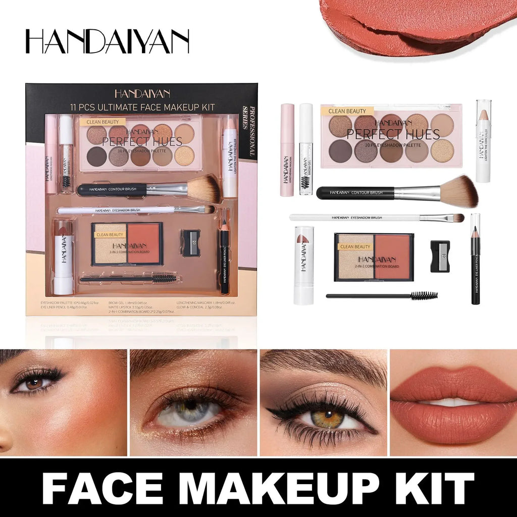 Handaiyan 11-Piece Makeup Kit | Eyeshadow Contour Blush Set Makeup Gift Set QXL