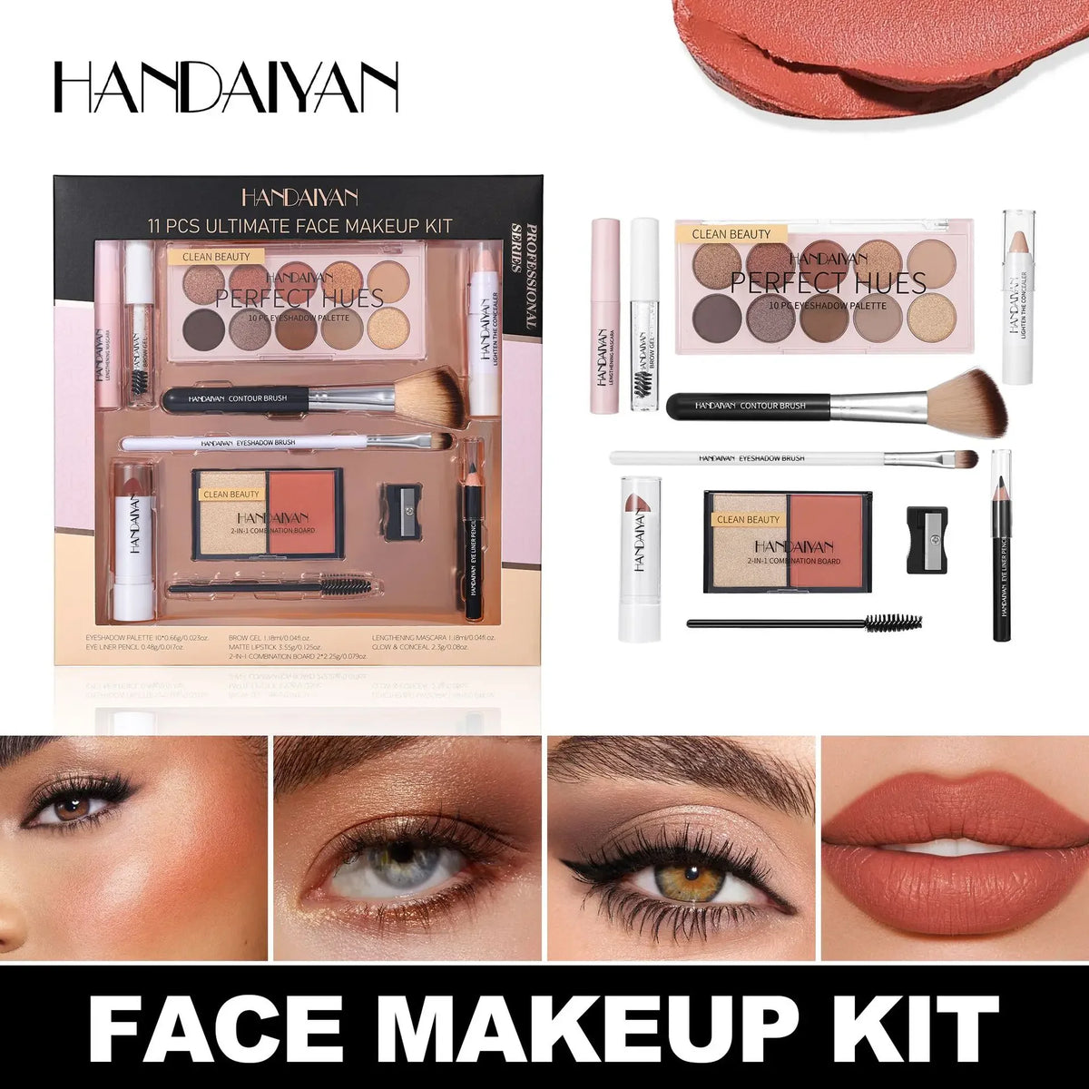 Handaiyan 11-Piece Makeup Kit | Eyeshadow Contour Blush Set Makeup Gift Set QXL