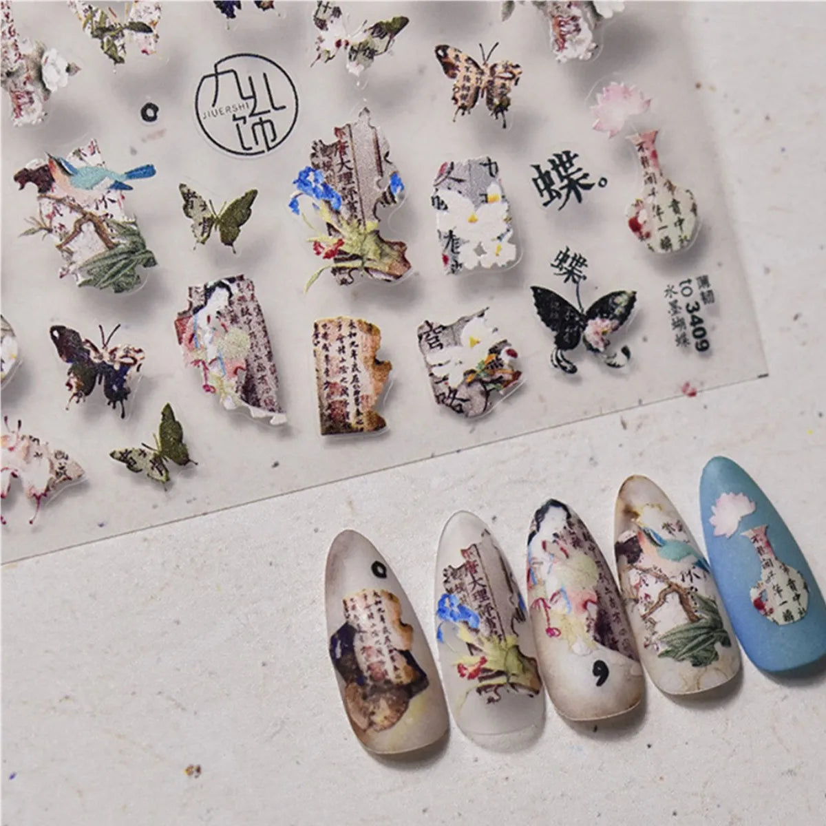 5D Kawaii Nail Art Stickers – Panda & Butterfly Decals Nail Art Stickers QXL
