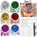 Glitter Hair Gel Set – 6 Colors, Gem Stickers & Rhinestones Glitter Hair & Body Set QXL C
