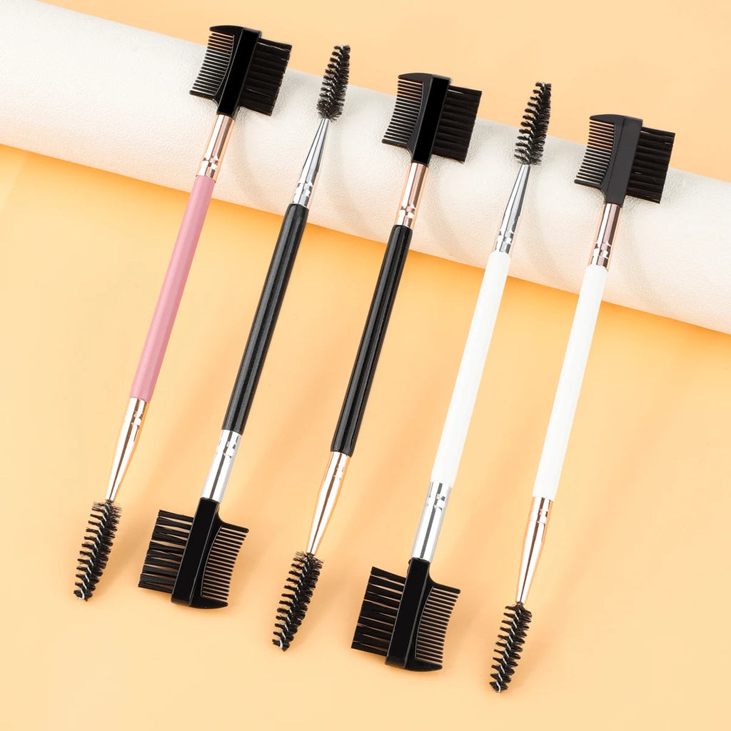3-Head Spoolie Eyebrow & Eyelash Brush Set | 1/2/5 Pack Spoolie Brush Set QXL