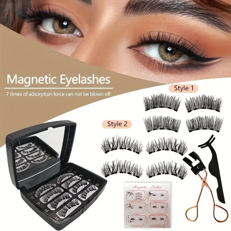 VERONNI Magnetic False Eyelashes | No Glue Reusable Lash Set Magnetic False Lashes QXL