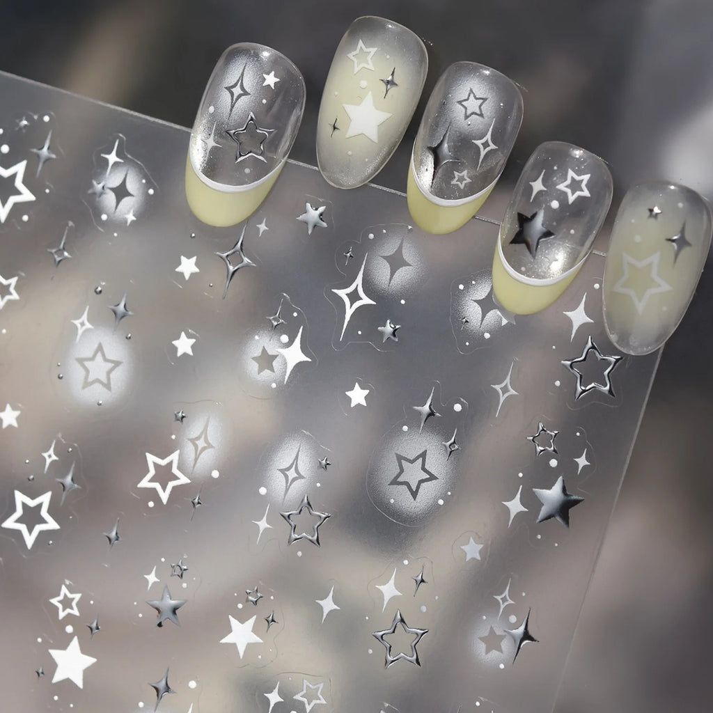 5D Embossed Star Nail Art Stickers – Self-Adhesive Decals Nail Art Stickers QXL