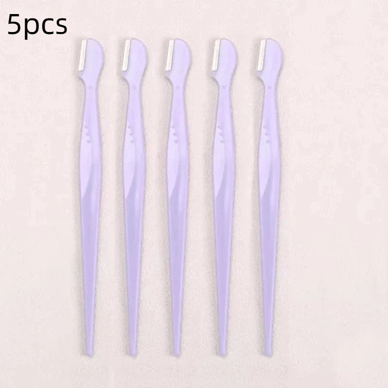 Precision Round Head Eyebrow Trimmers | Stainless Steel 2/3/5-Pack Eyebrow Trimmer QXL 5pcs Purple