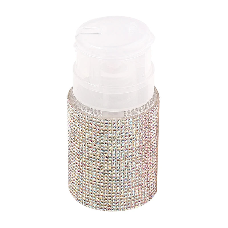 Diamond Refillable Press Pump Bottle | Nail Polish Remover Nail Pump Dispenser QXL White