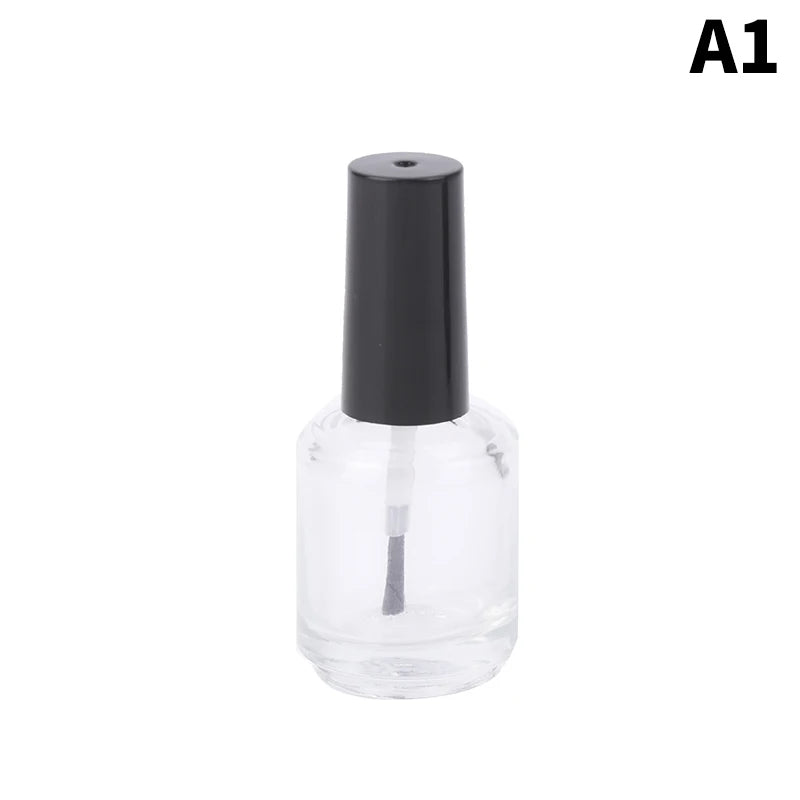 15ml Empty Glass Nail Polish Bottle with Brush & Lid Nail Polish Bottle QXL Transparent