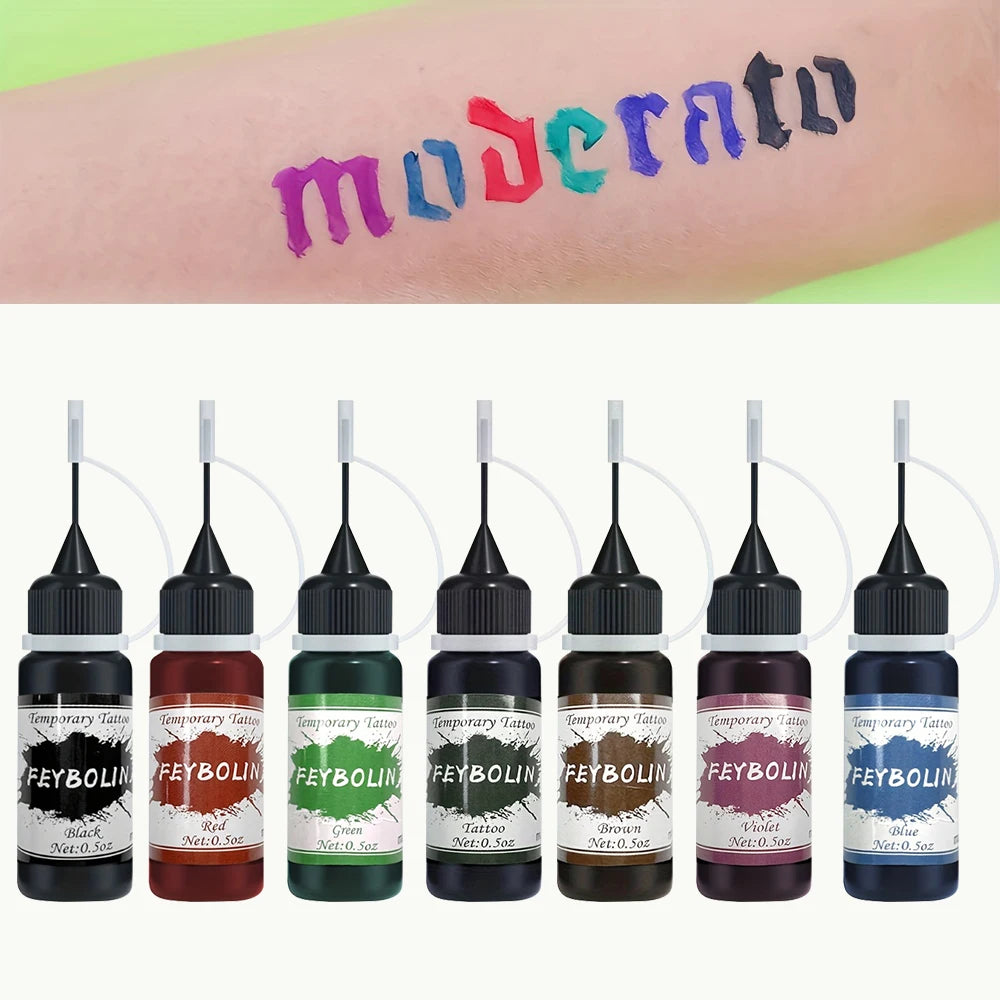 Temporary Tattoo Ink Gel Kit – 4-Pc Freehand Body Paint Temporary Tattoo Kit QXL