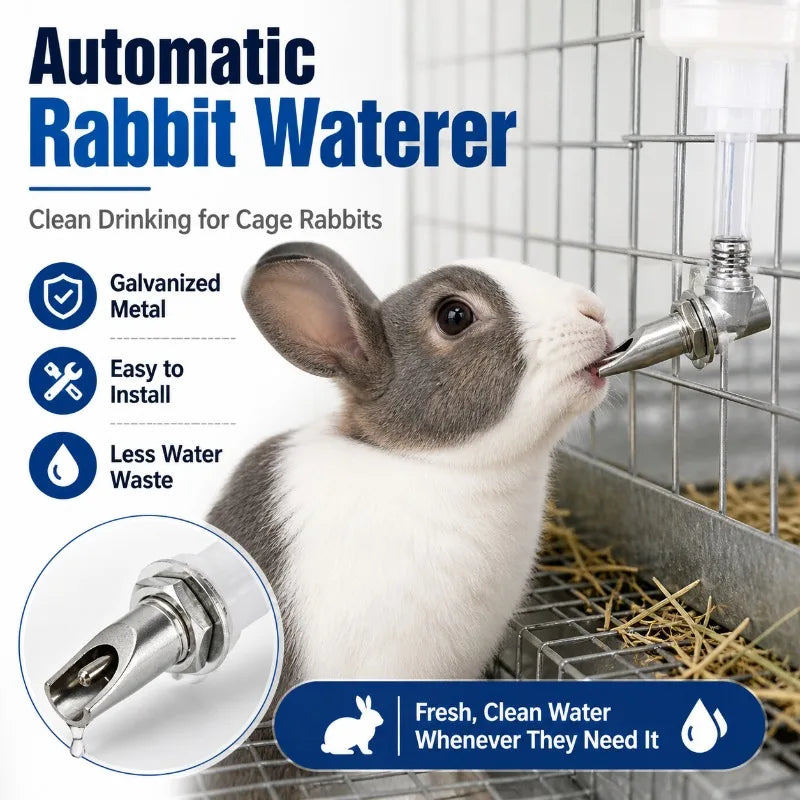 10-Pack Rabbit Nipple Drinker | Galvanized Duckbill Waterer Rabbit Nipple Drinker QXL
