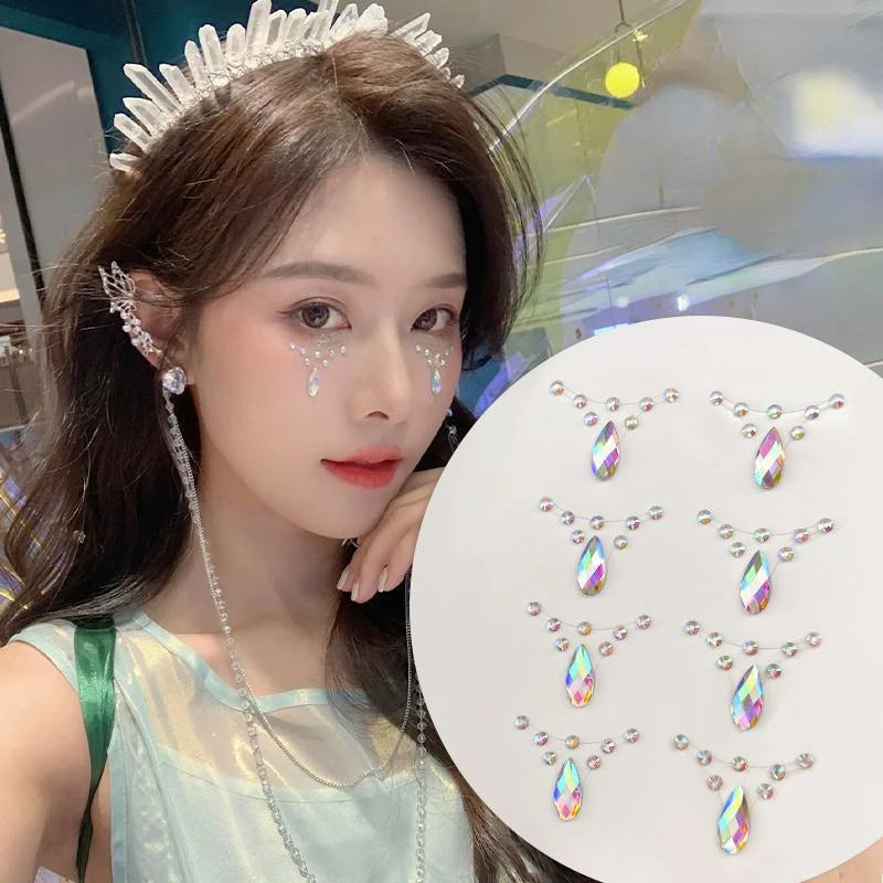 3D Crystal Rhinestone Face & Body Gems | Waterproof Glitter Face & Body Gems QXL