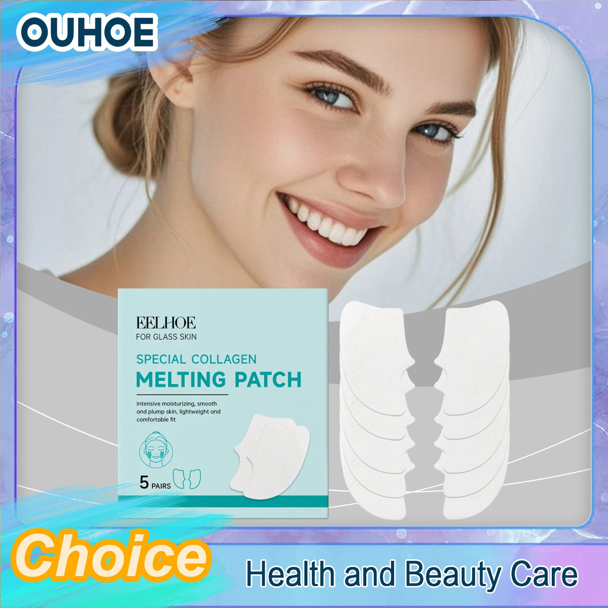 EELHOE Collagen Melting Sheet Mask | Moisturizing Facial Patch 5 Pairs Collagen Sheet Mask QXL