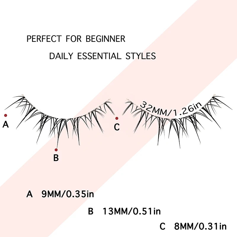 Thai Comic Wispy False Eyelashes | Reusable Cosplay Strip Lashes False Eyelashes QXL