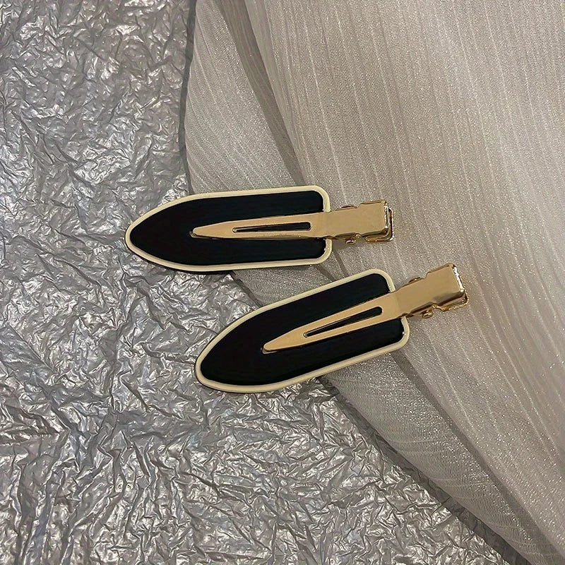 Metal Duck Bill Hair Clips | Traceless Side Bang Clips 2-Pack Hair Clip Barrette QXL