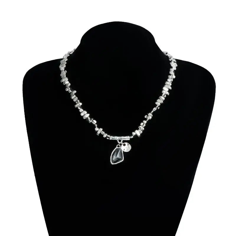 Elegant Metal Glitter Pendant Necklace | Women's Statement Jewelry Pendant Necklace QXL