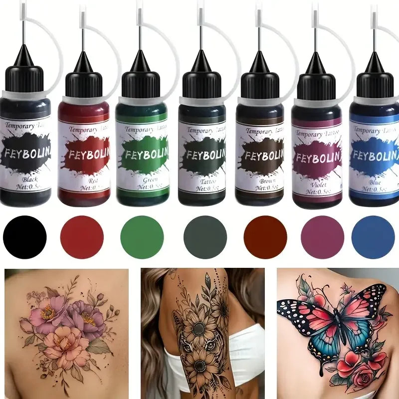 VERONNI Colored Tattoo Cream | Vibrant DIY Temporary Body Art Temporary Tattoo Cream QXL