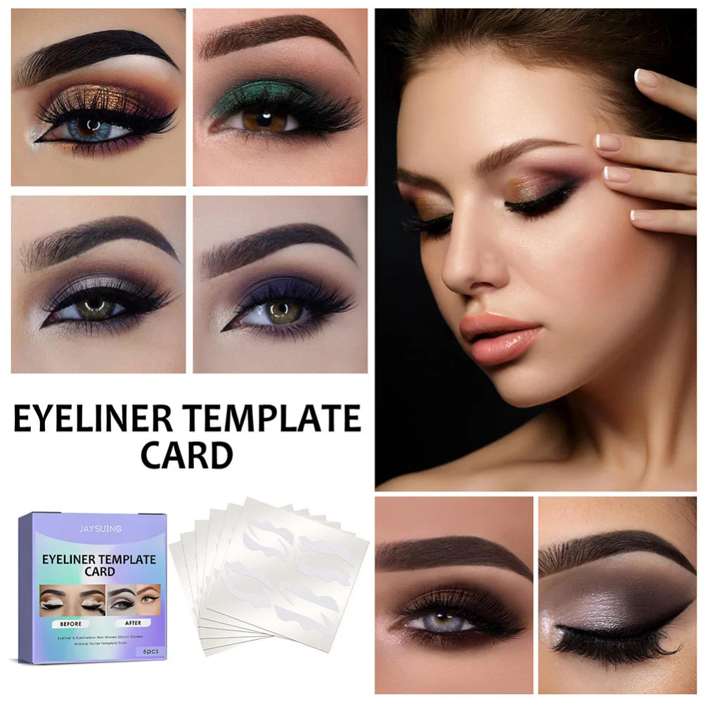 Eyeliner Stencils Kit – 24 Pairs Non-Woven Template Cards Eyeliner Stencil Kit QXL