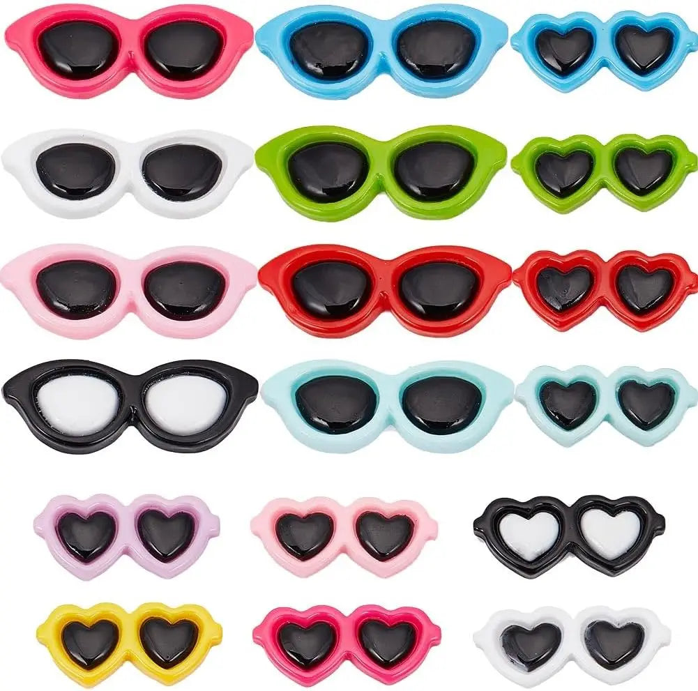 60-Pack Mini Sunglasses Resin Cabochons | DIY Craft Charms Resin Craft Cabochons QXL AECH04-13033