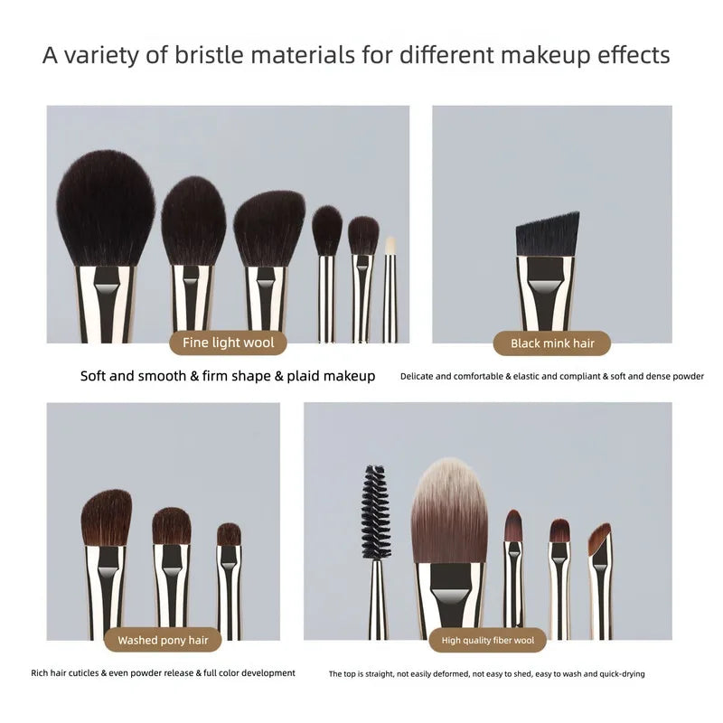 15-Piece Makeup Brush Set | Soft Bristle Foundation & Eye Makeup Brush Set QXL
