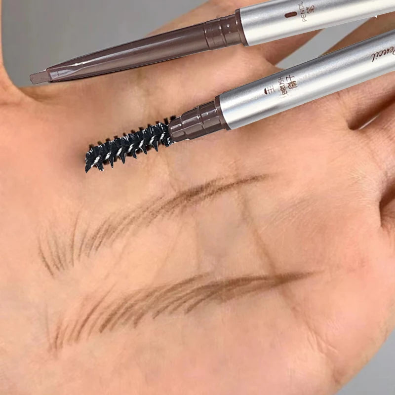Waterproof Double-Ended Eyebrow Pencil with Spoolie Brush Eyebrow Pencil QXL