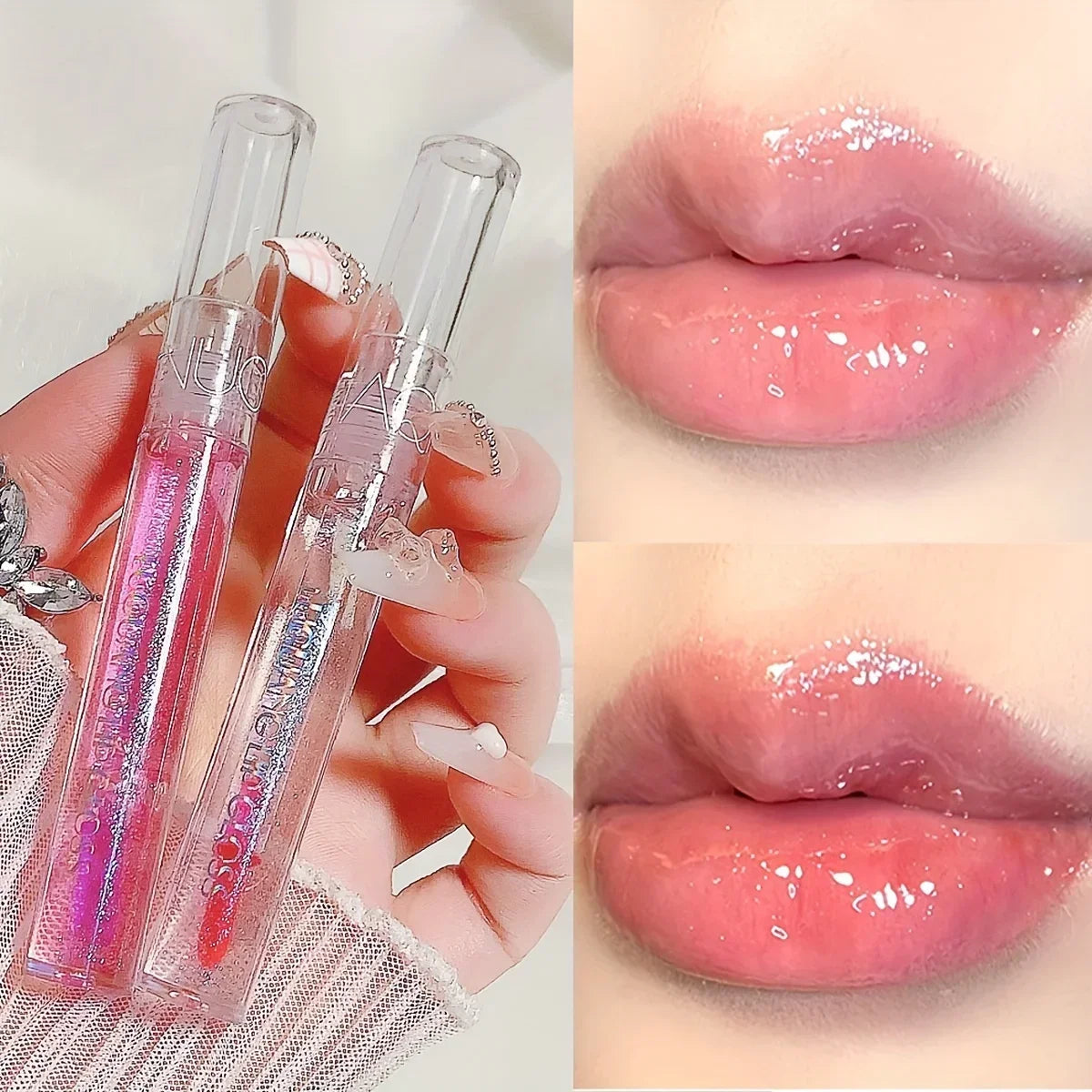 Micro-Glitter Mirror Lip Gloss | Moisturizing Colored Lip Glaze Glitter Lip Gloss QXL