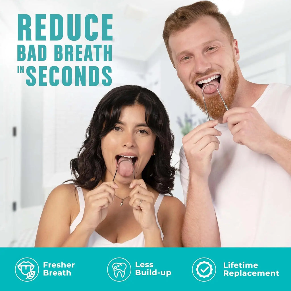 2-Pack U-Shaped Stainless Steel Tongue Scrapers | Fresh Breath Tongue Scraper Set QXL