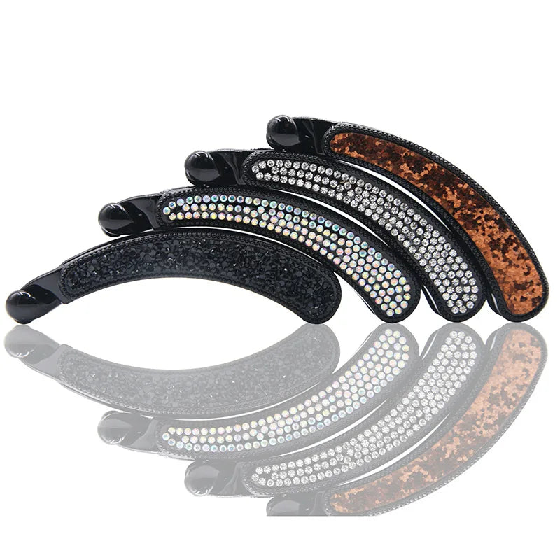 Crystal Rhinestone Banana Hair Clip | Women's Claw Barrette Hair Claw Clip QXL