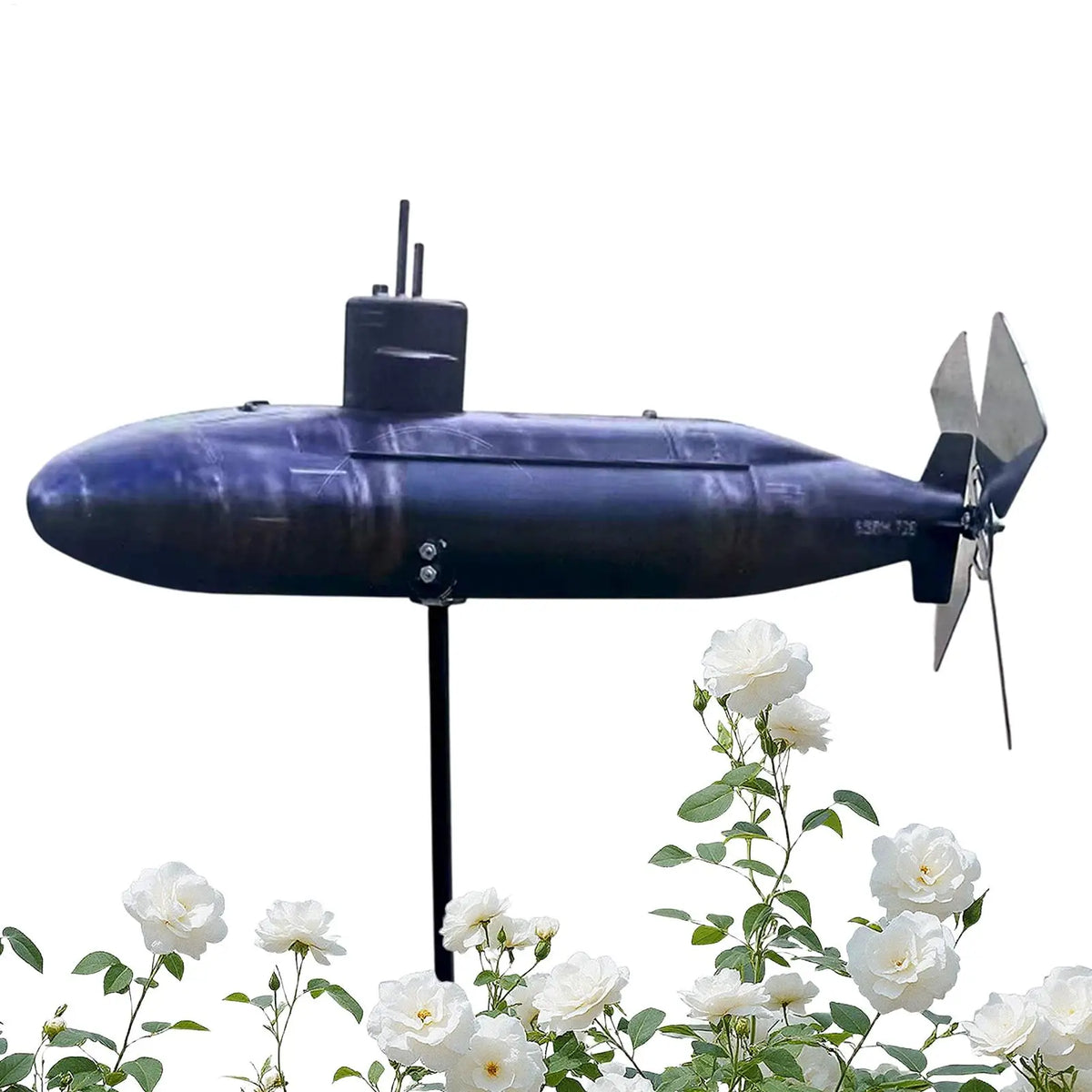 Submarine Wind Spinner – Metal Rotating Garden Sculpture Garden Wind Spinner QXL