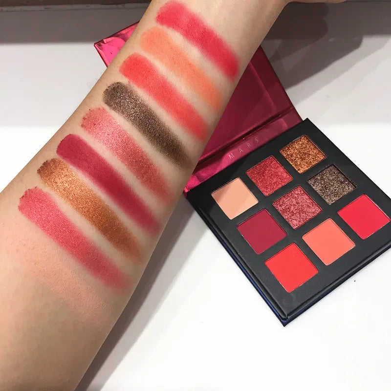 Beauty GLAZED 9-Color Shimmer & Matte Eyeshadow Palette Eyeshadow Palette QXL A