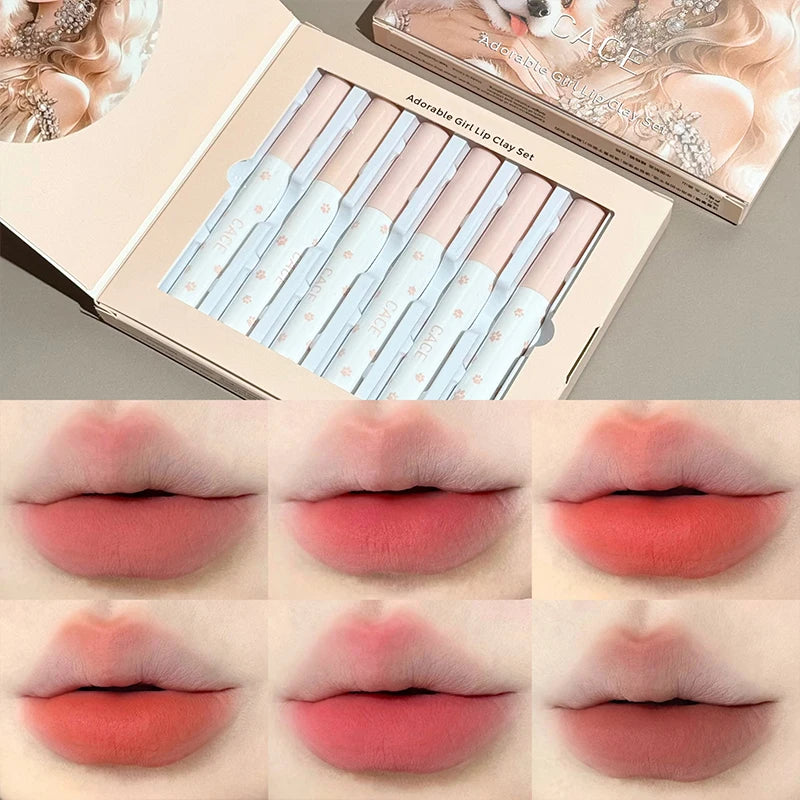 CACE 6-Color Matte Velvet Liquid Lipstick Set | Waterproof Nudes Liquid Lipstick Set QXL Makeup Sets