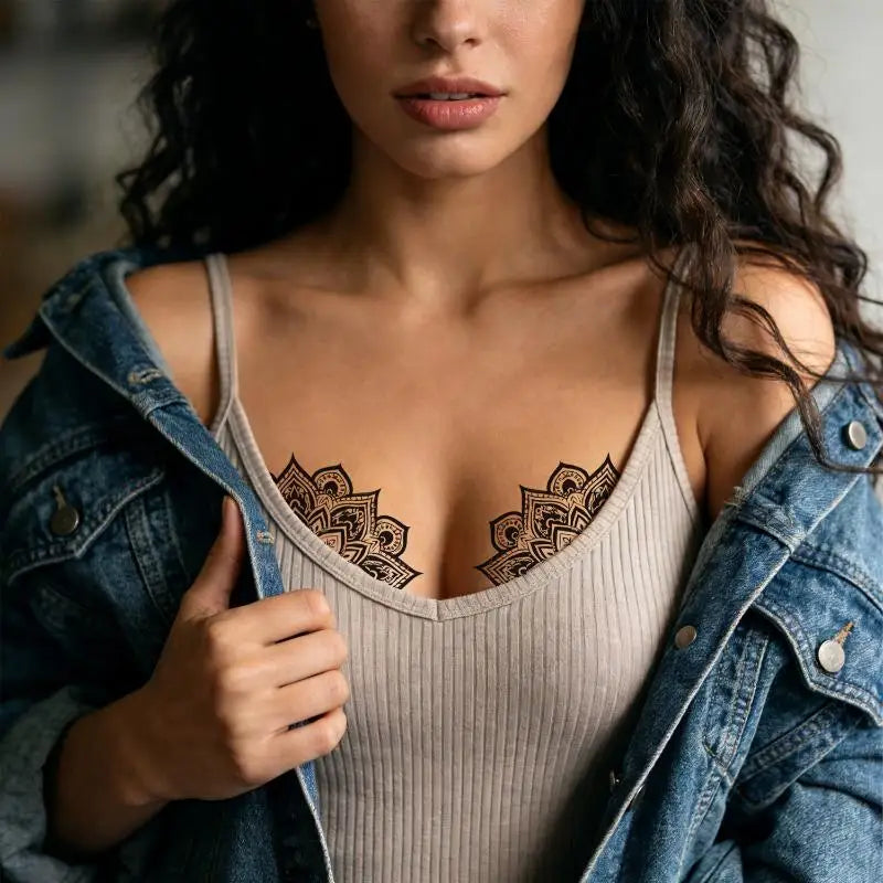 10-Sheet Mandala & Butterfly Temporary Tattoo Stickers Waterproof Temporary Tattoo Stickers QXL
