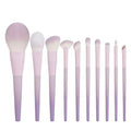 10-Piece Cream Purple Makeup Brush Set | Beginner Kit Makeup Brush Set QXL 10 brushes