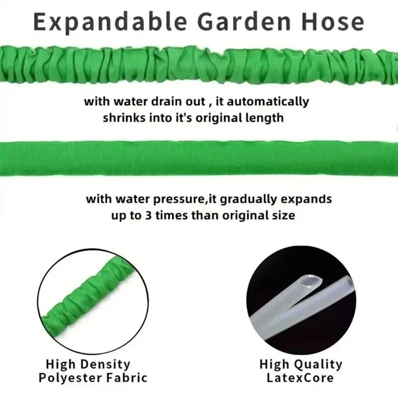 Expandable Magic Hose 25FT | 7 Spray Modes Garden Water Gun Expandable Garden Hose QXL